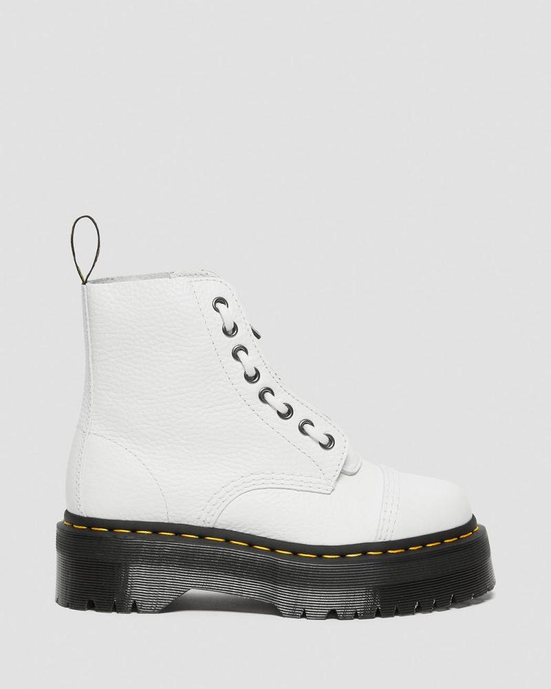 Botas Plataforma Dr Martens Sinclair Milled Nappa Cuero Mujer Blancos | MX 524OKI